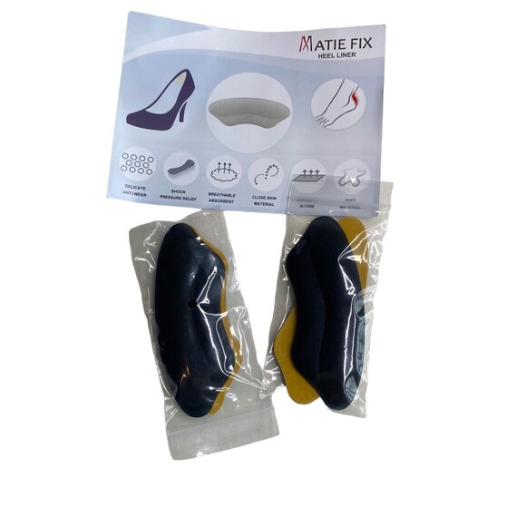 Matie Fix Heel Liners in Black. Package Includes: 4 pair *Heel Liners - Picture 1 of 6